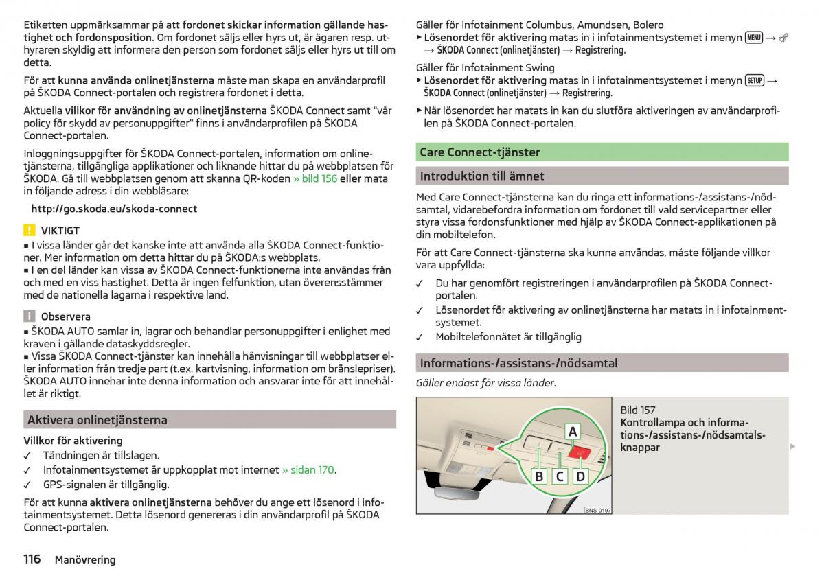 Skoda Kodiaq instruktionsbok / page 118