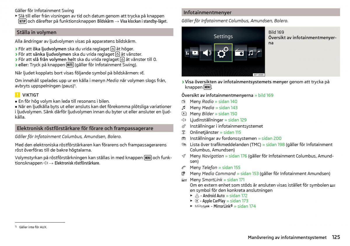 Skoda Kodiaq instruktionsbok / page 127