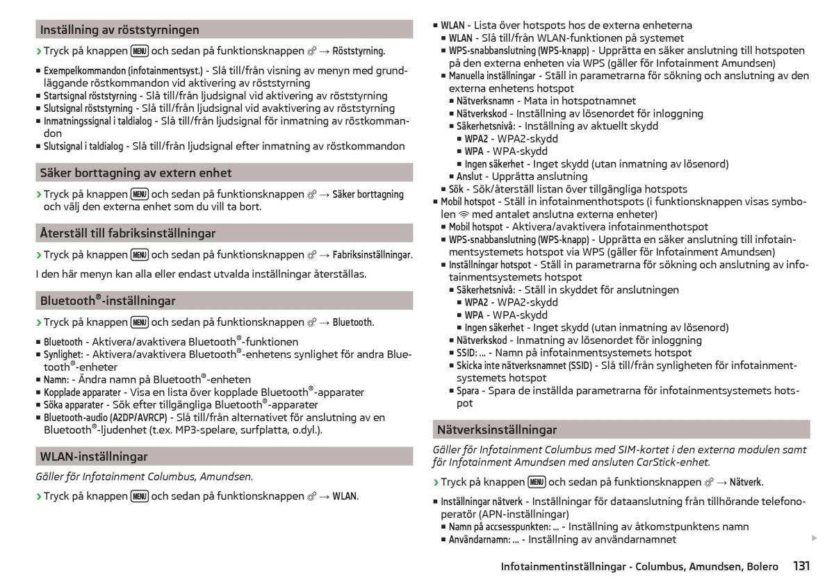 Skoda Kodiaq instruktionsbok / page 133