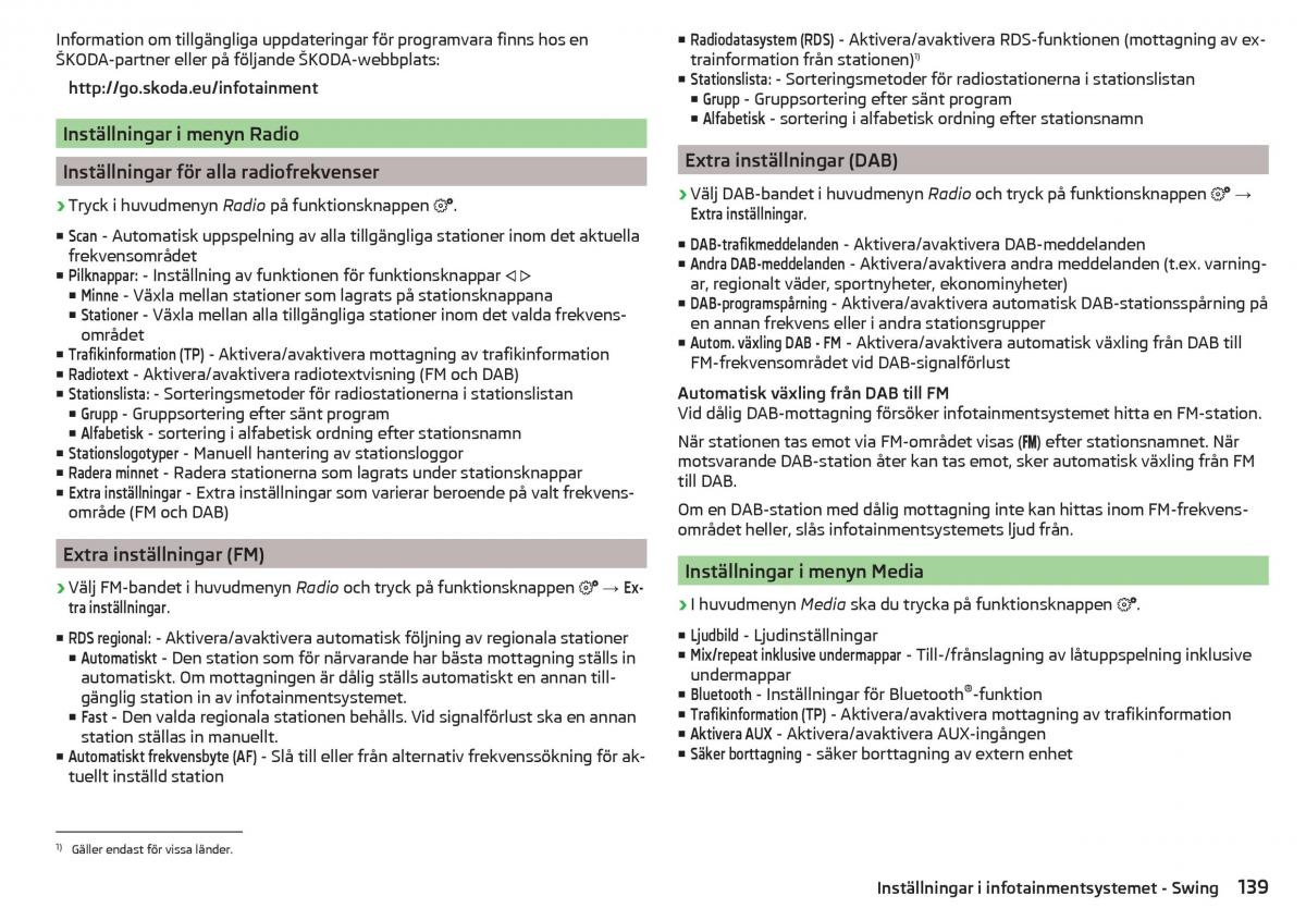 Skoda Kodiaq instruktionsbok / page 141