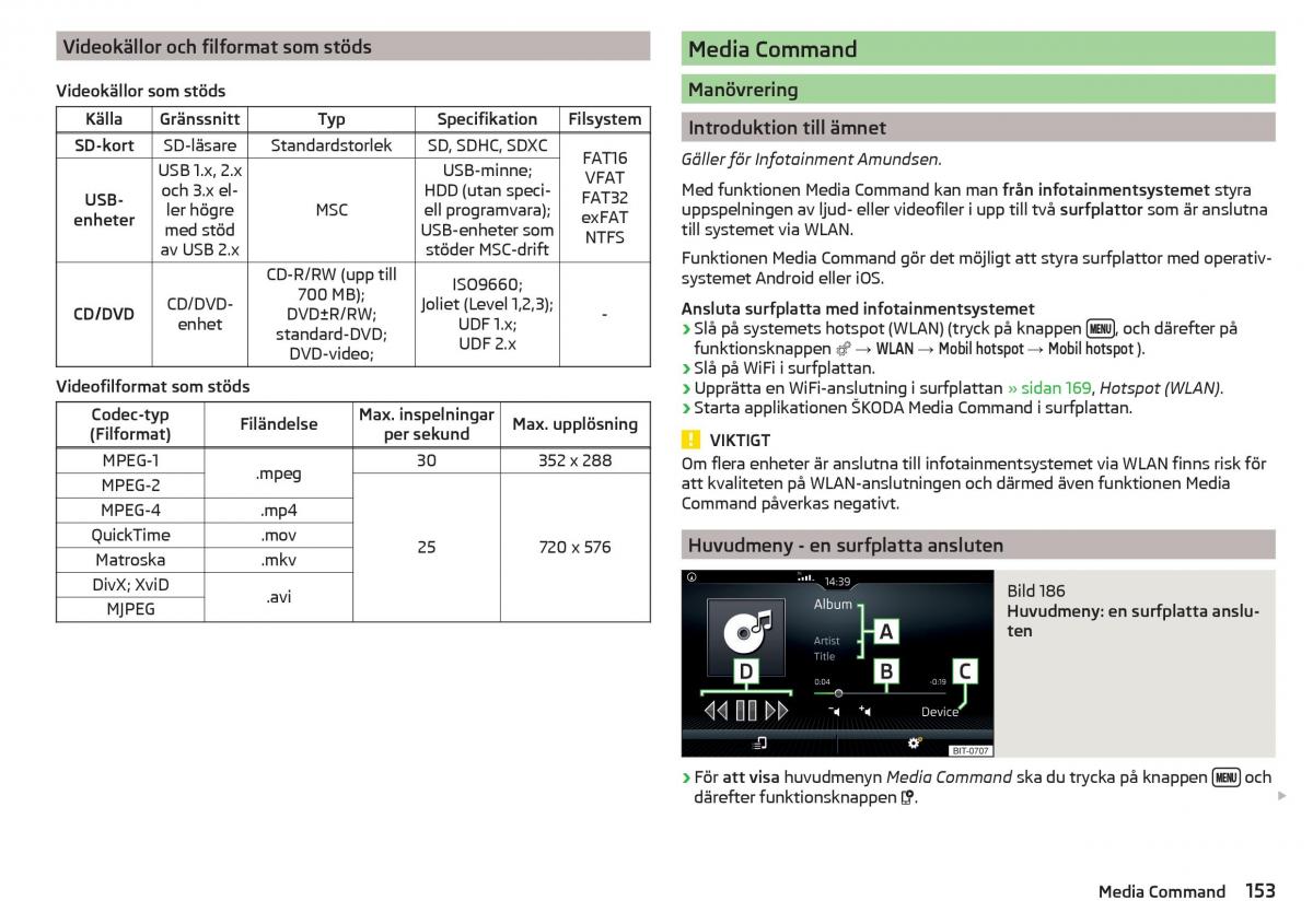 Skoda Kodiaq instruktionsbok / page 155