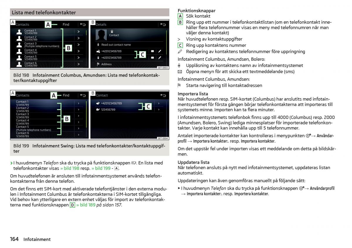 Skoda Kodiaq instruktionsbok / page 166