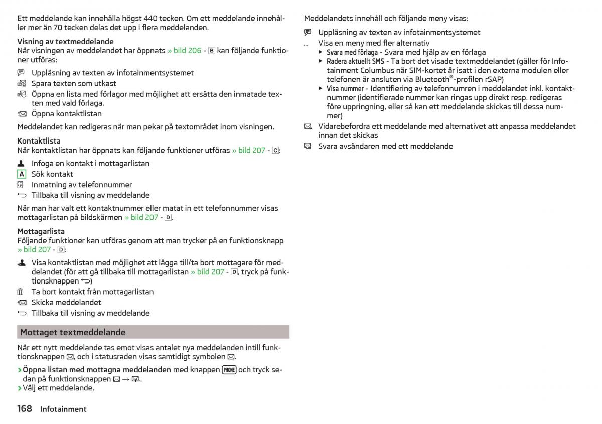 Skoda Kodiaq instruktionsbok / page 170