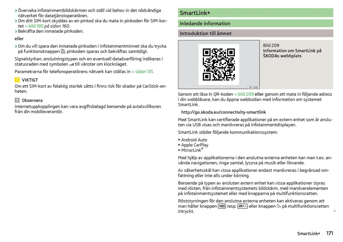 Skoda Kodiaq instruktionsbok / page 173