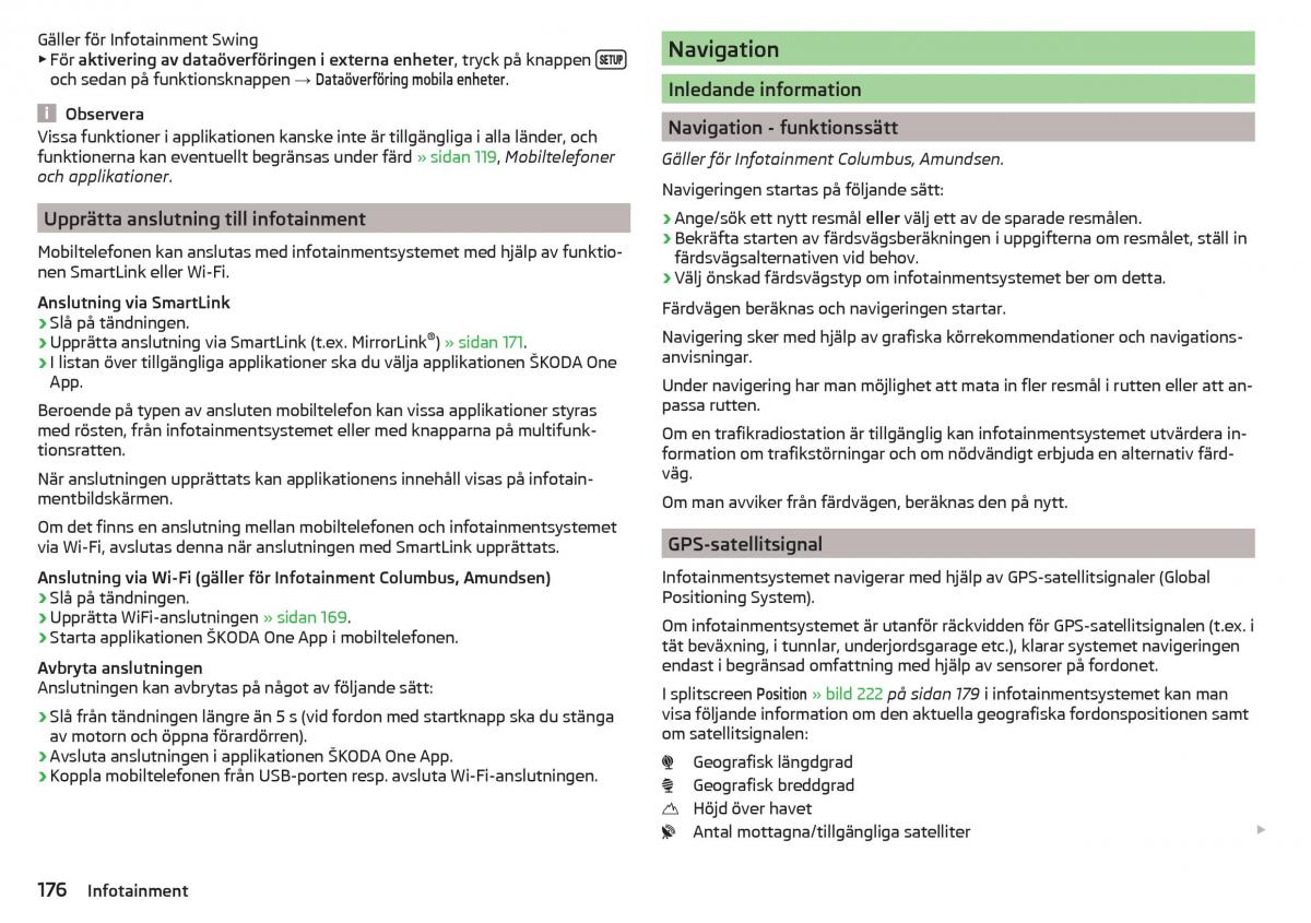 Skoda Kodiaq instruktionsbok / page 178