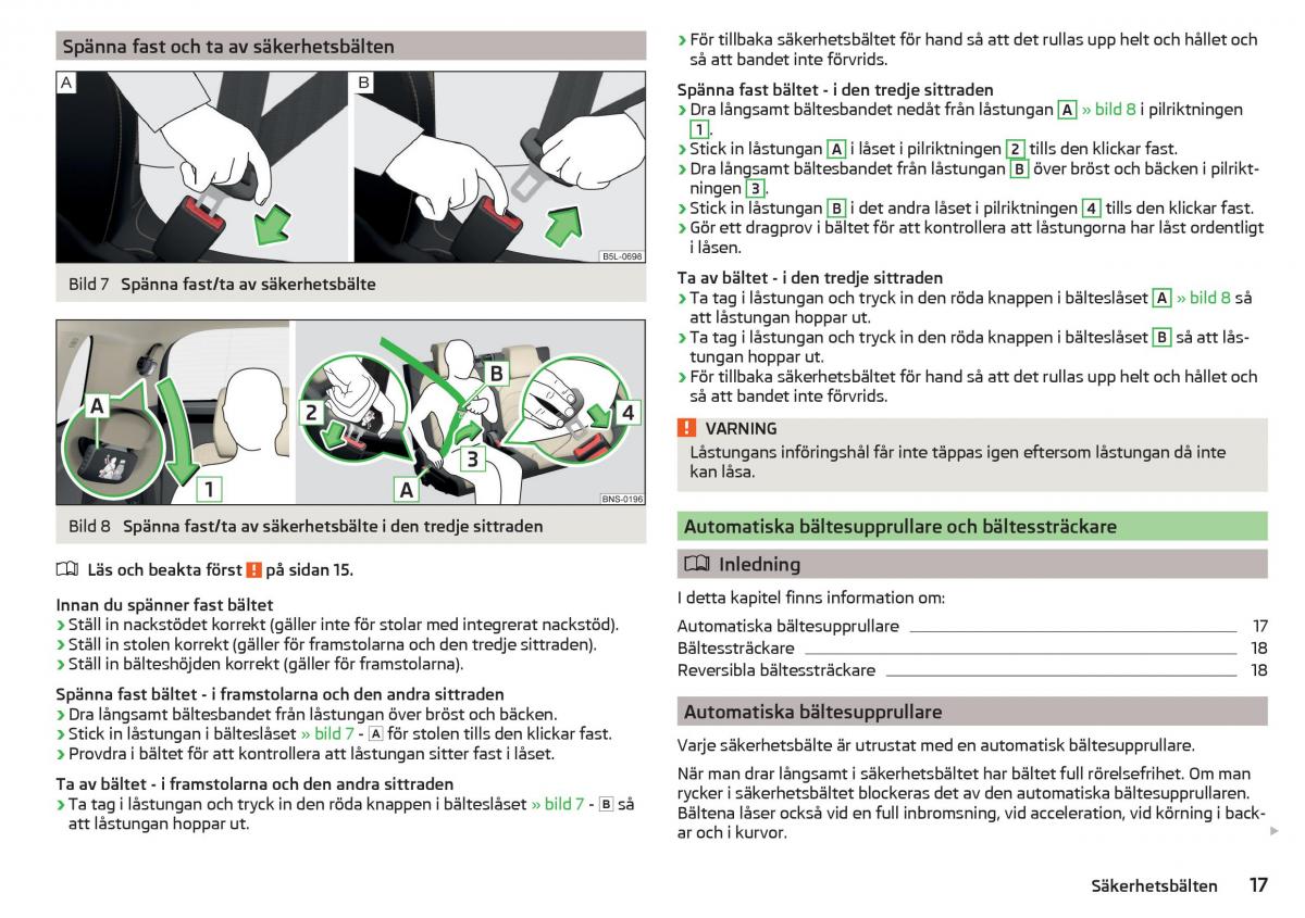 Skoda Kodiaq instruktionsbok / page 19