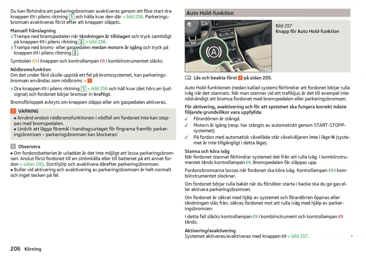 Skoda Kodiaq instruktionsbok / page 208