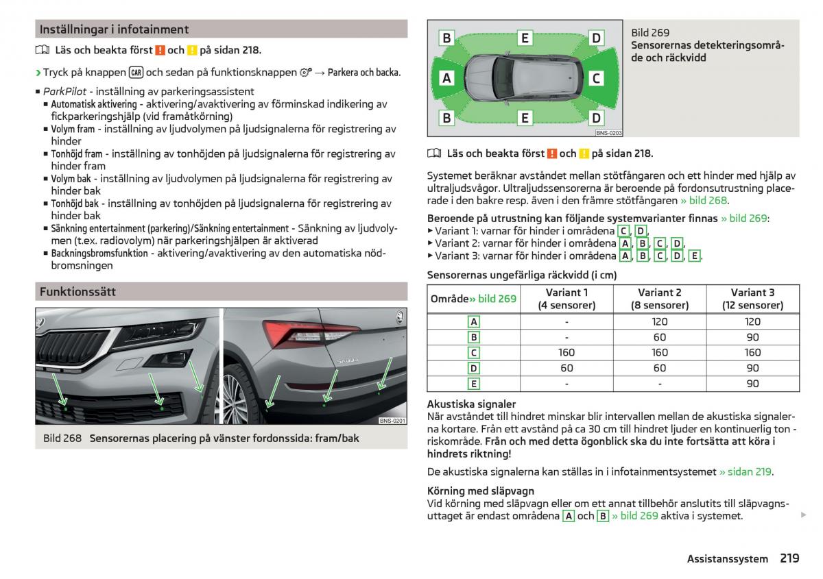 Skoda Kodiaq instruktionsbok / page 221