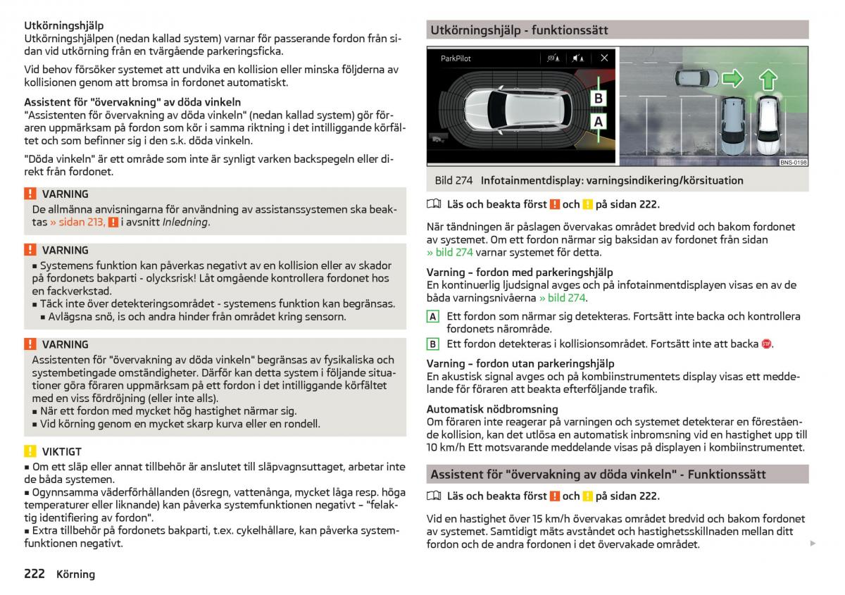 Skoda Kodiaq instruktionsbok / page 224