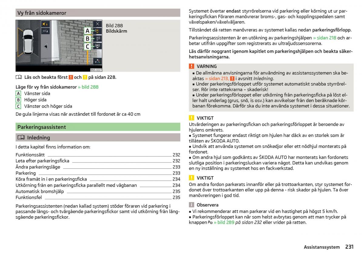 Skoda Kodiaq instruktionsbok / page 233