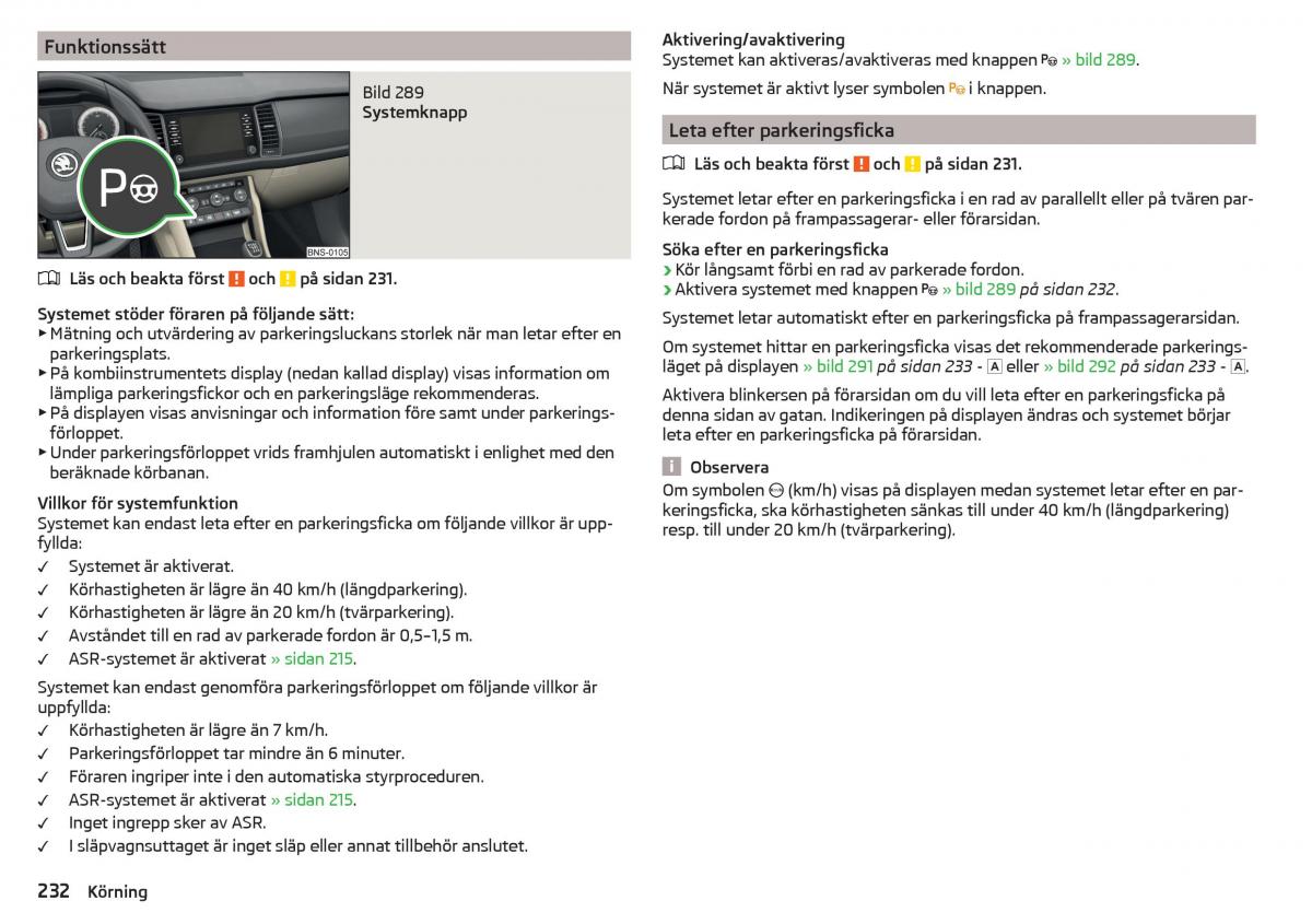 Skoda Kodiaq instruktionsbok / page 234