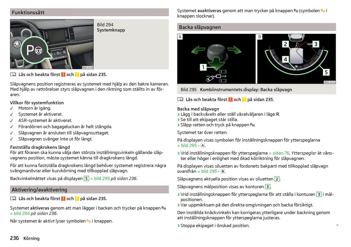 Skoda Kodiaq instruktionsbok / page 238