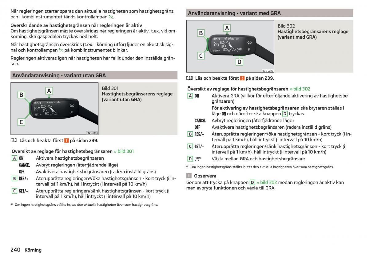 Skoda Kodiaq instruktionsbok / page 242