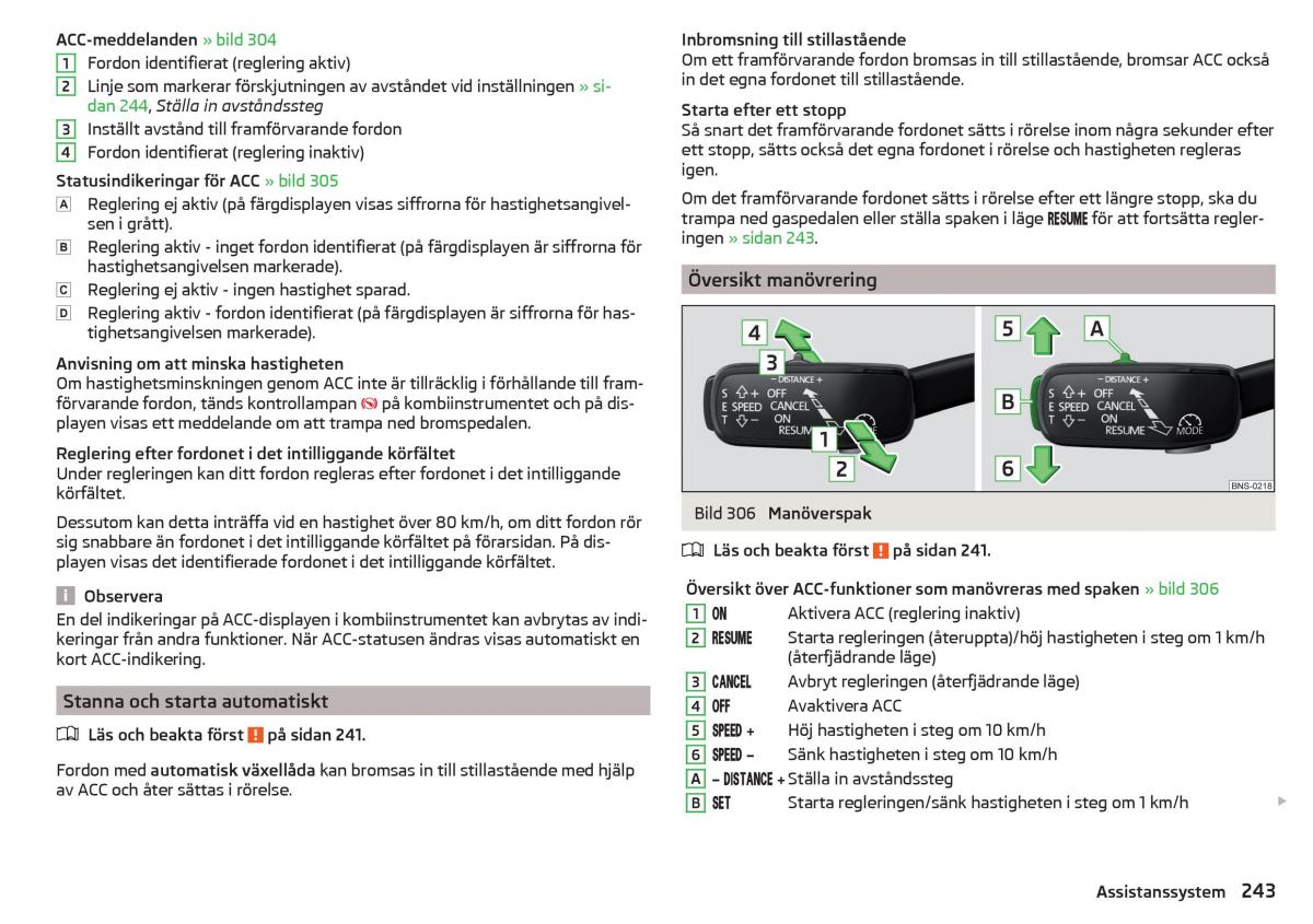 Skoda Kodiaq instruktionsbok / page 245