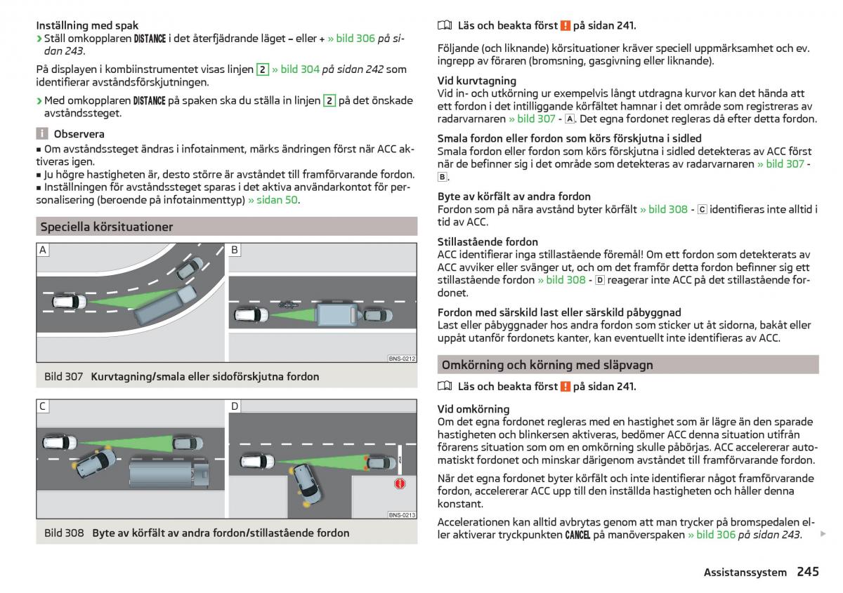 Skoda Kodiaq instruktionsbok / page 247