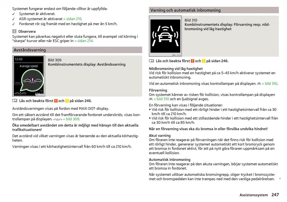 Skoda Kodiaq instruktionsbok / page 249