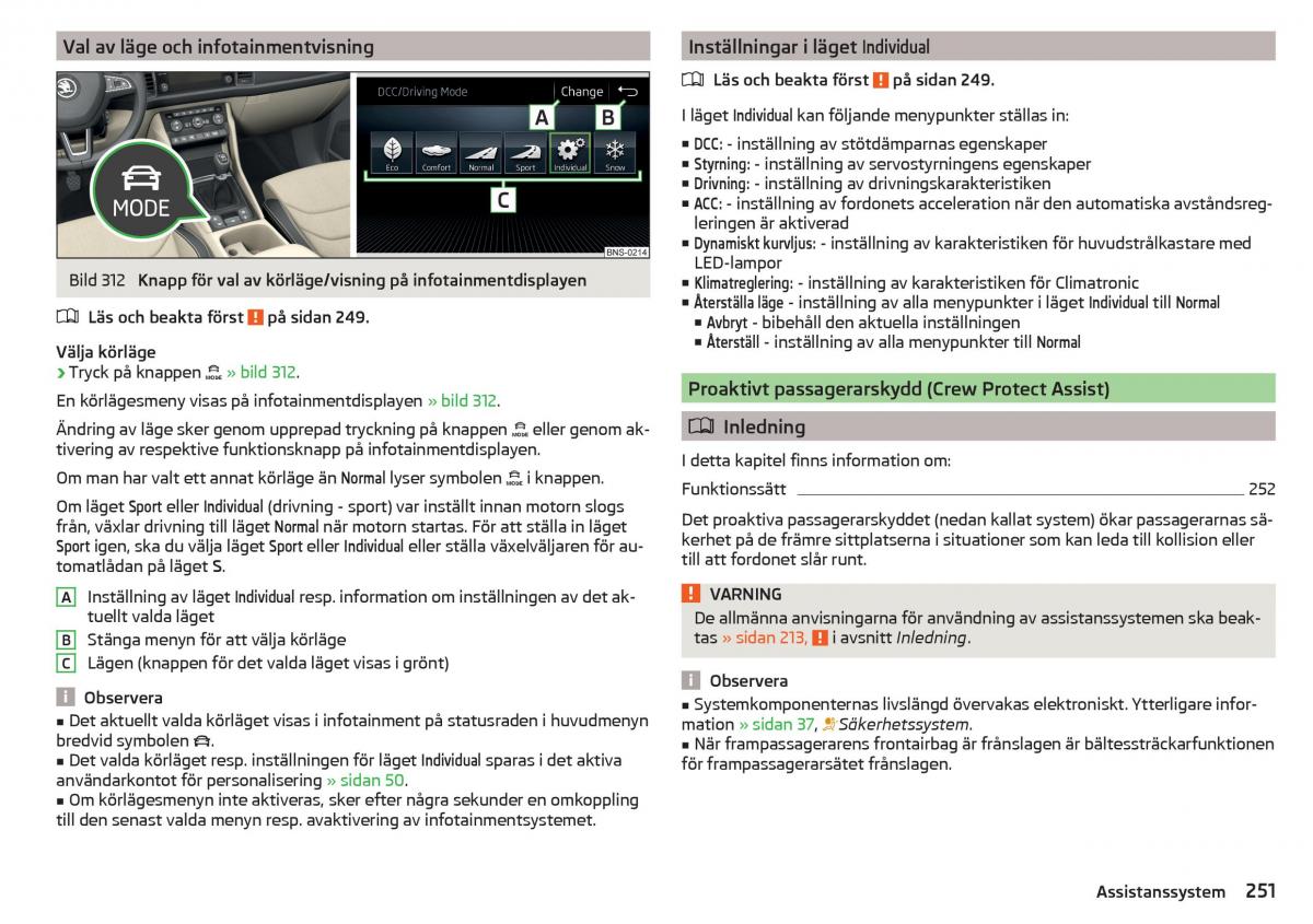 Skoda Kodiaq instruktionsbok / page 253