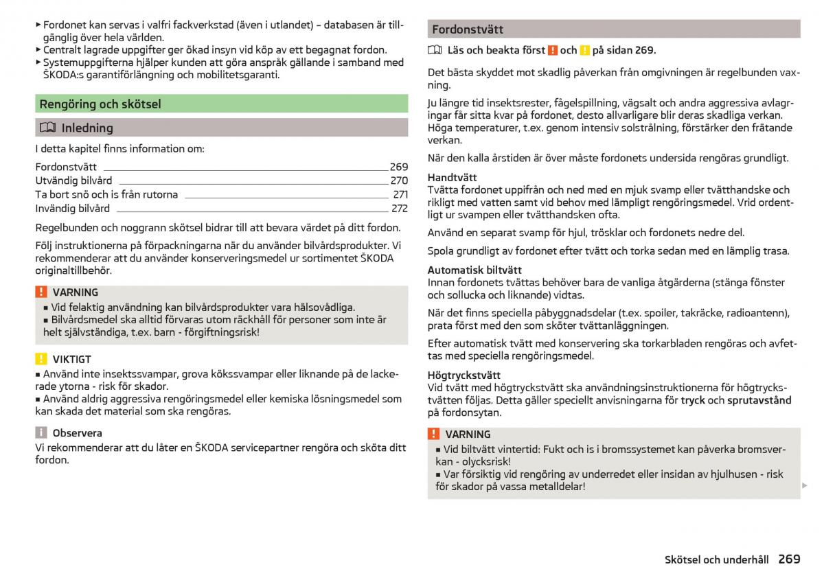 Skoda Kodiaq instruktionsbok / page 271