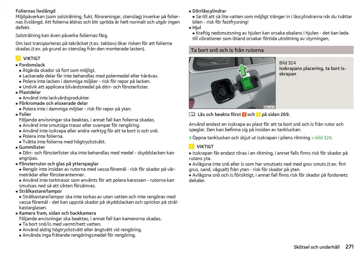 Skoda Kodiaq instruktionsbok / page 273