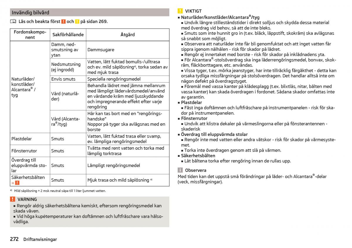 Skoda Kodiaq instruktionsbok / page 274