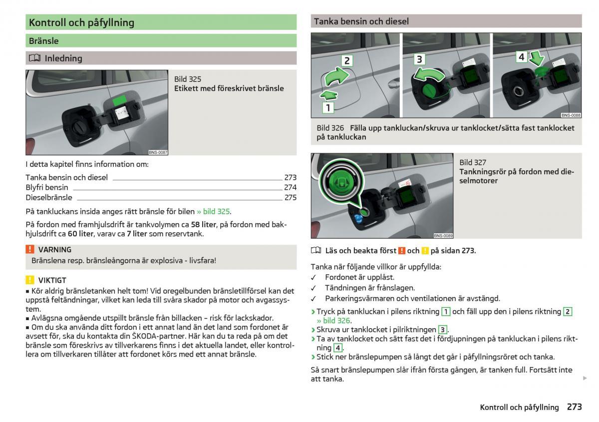 Skoda Kodiaq instruktionsbok / page 275