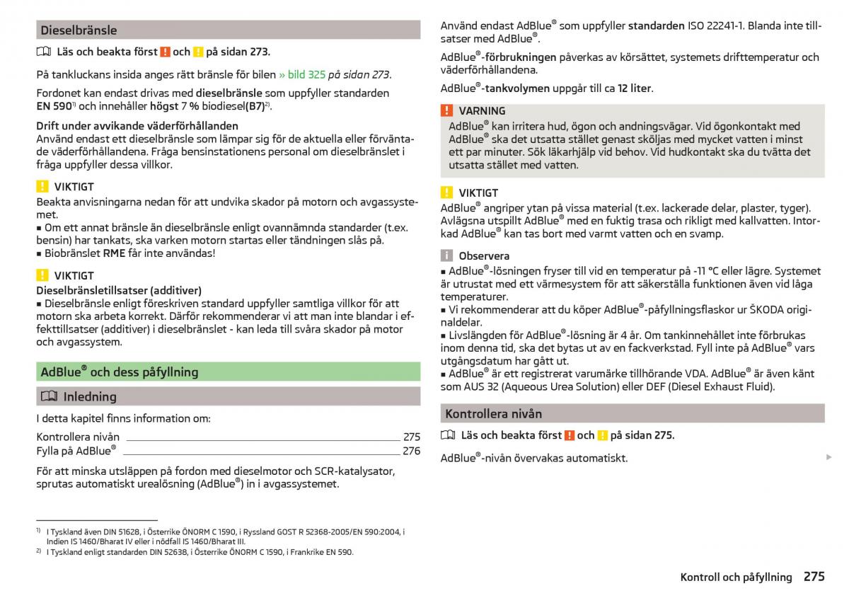 Skoda Kodiaq instruktionsbok / page 277