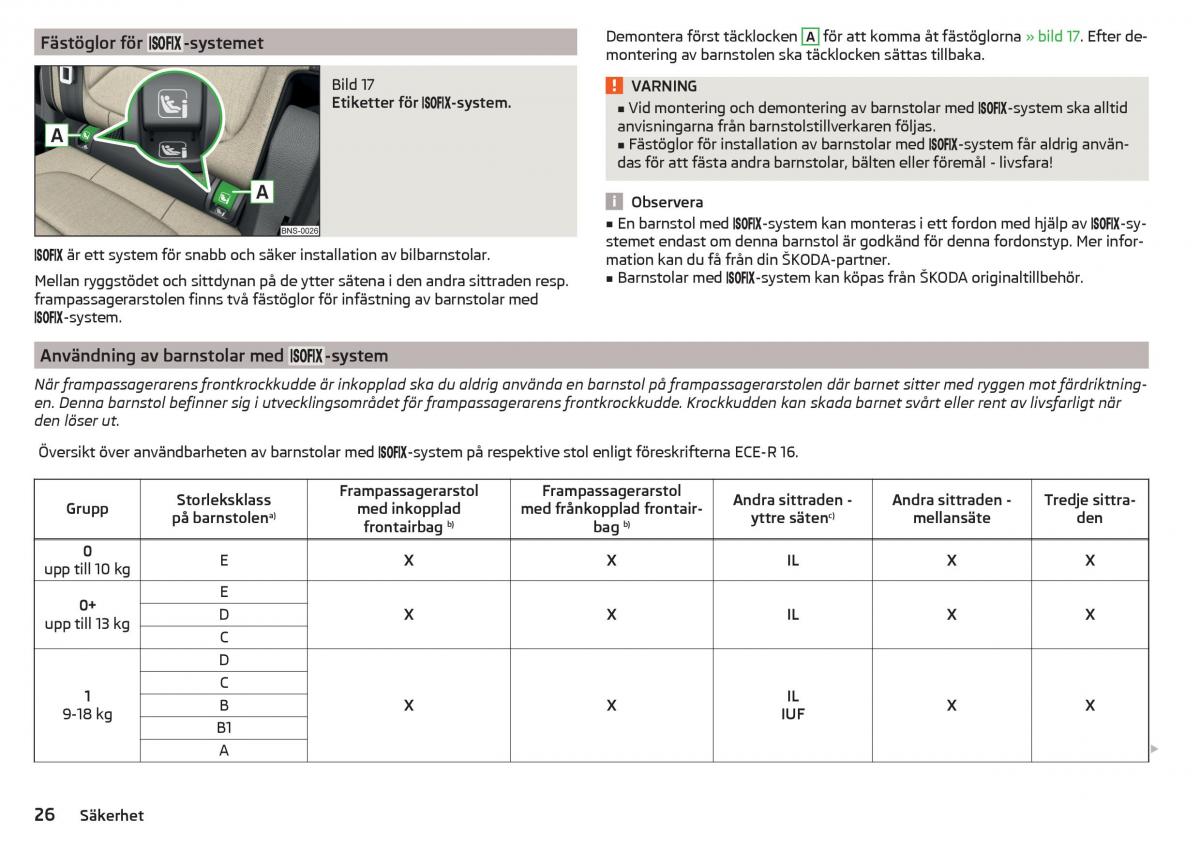 Skoda Kodiaq instruktionsbok / page 28