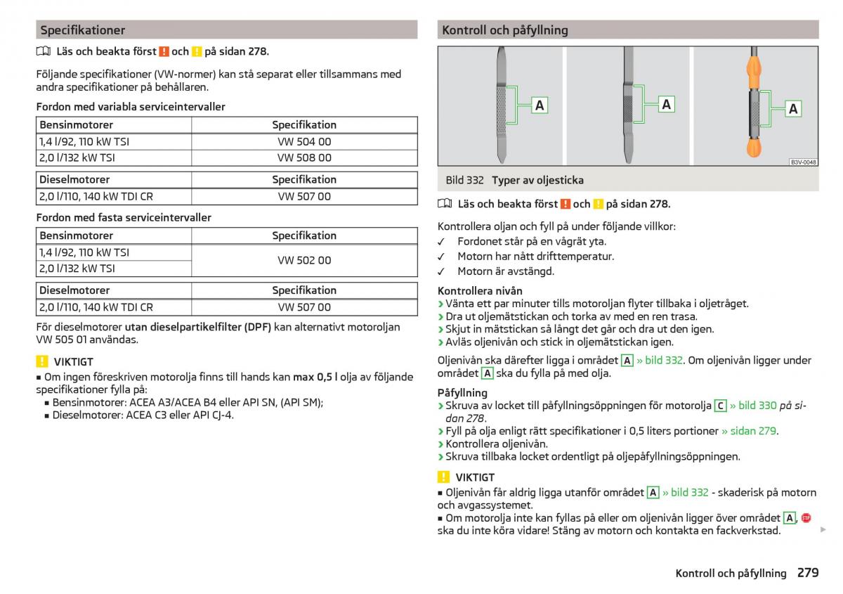 Skoda Kodiaq instruktionsbok / page 281