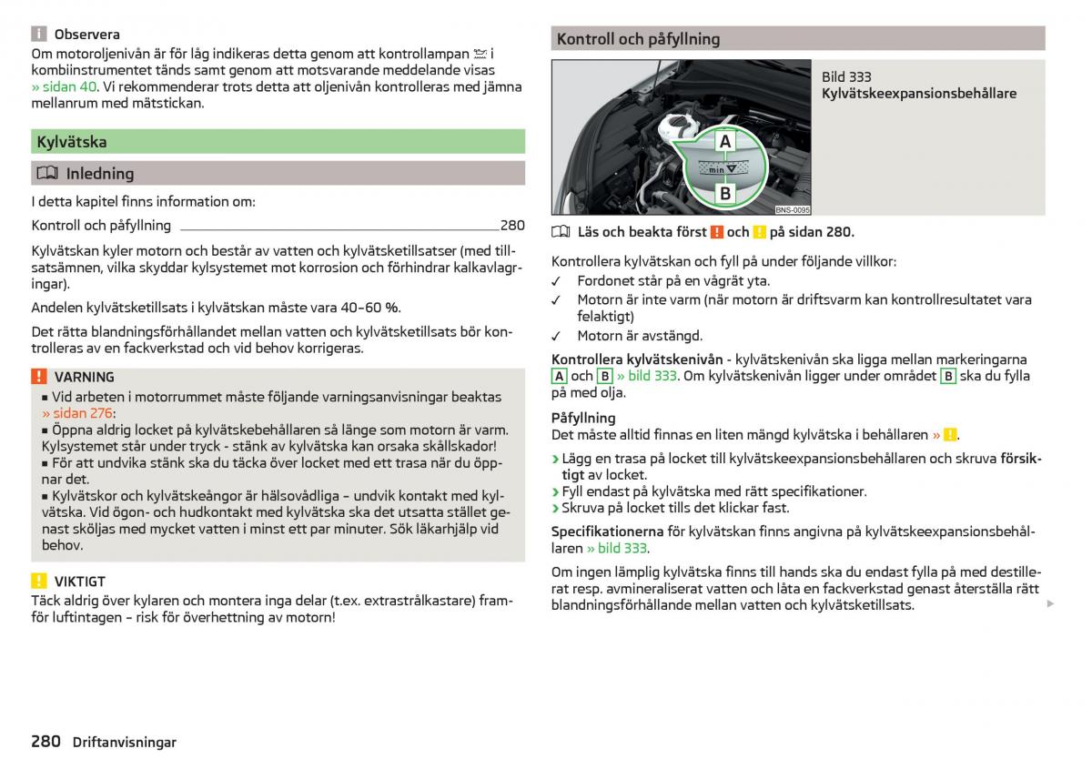 Skoda Kodiaq instruktionsbok / page 282