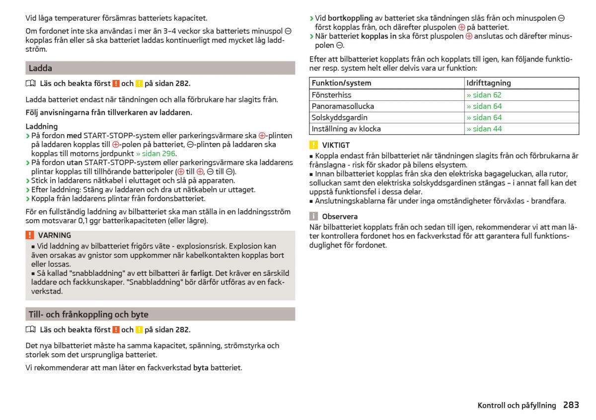 Skoda Kodiaq instruktionsbok / page 285