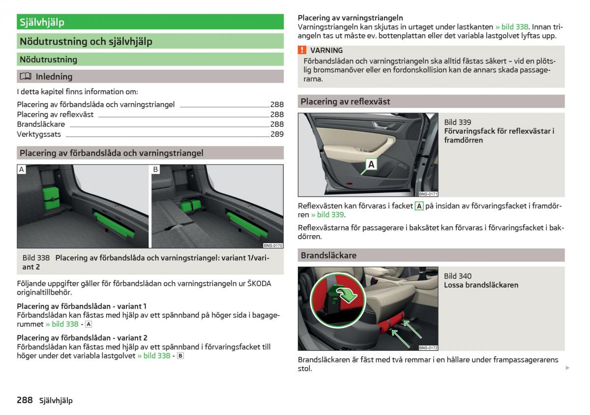 Skoda Kodiaq instruktionsbok / page 290