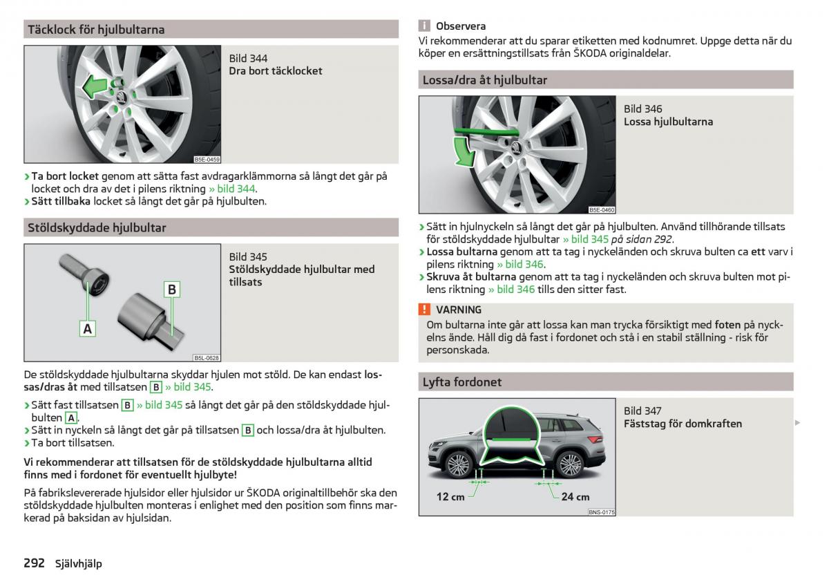 Skoda Kodiaq instruktionsbok / page 294