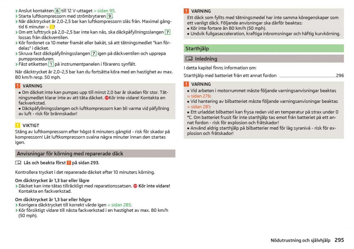 Skoda Kodiaq instruktionsbok / page 297