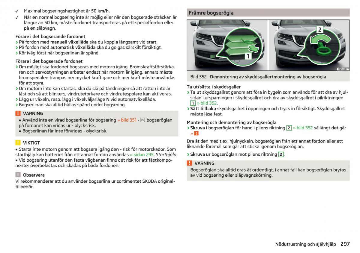 Skoda Kodiaq instruktionsbok / page 299