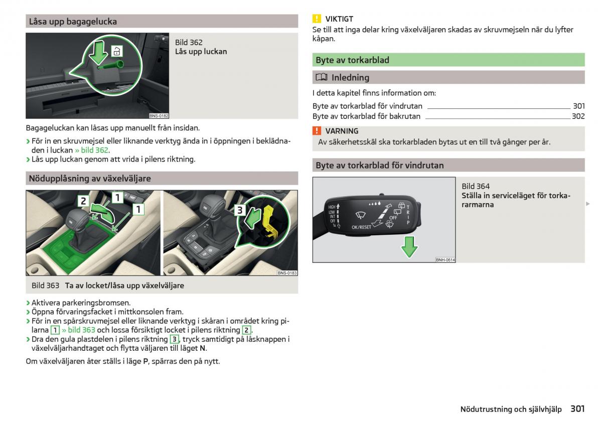 Skoda Kodiaq instruktionsbok / page 303