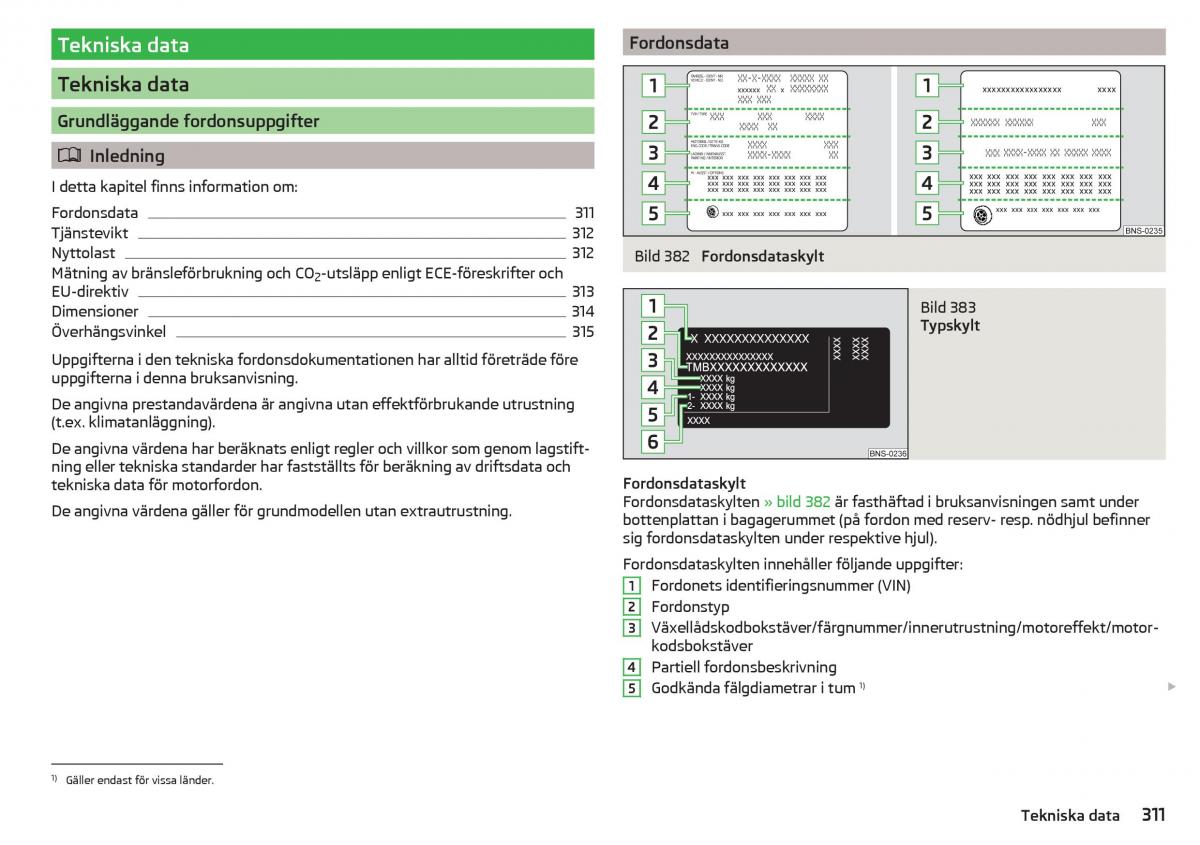 Skoda Kodiaq instruktionsbok / page 313