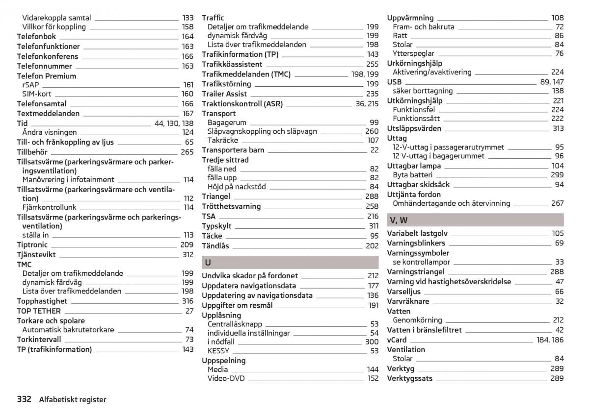 Skoda Kodiaq instruktionsbok / page 334