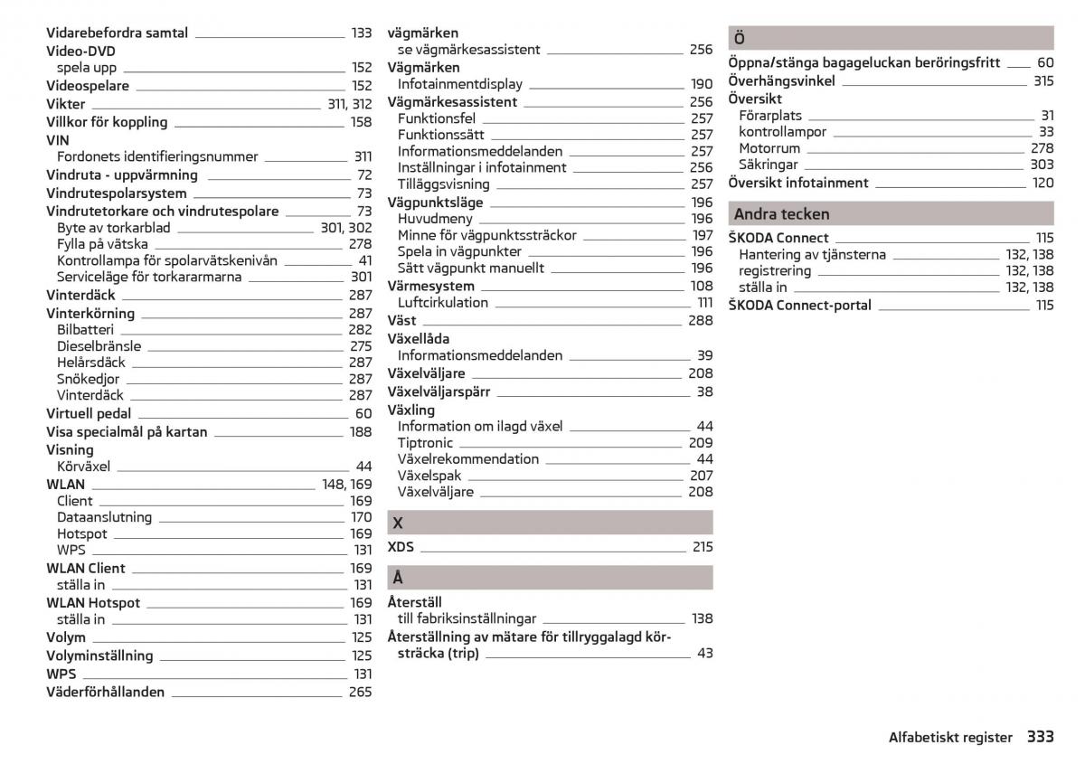 Skoda Kodiaq instruktionsbok / page 335