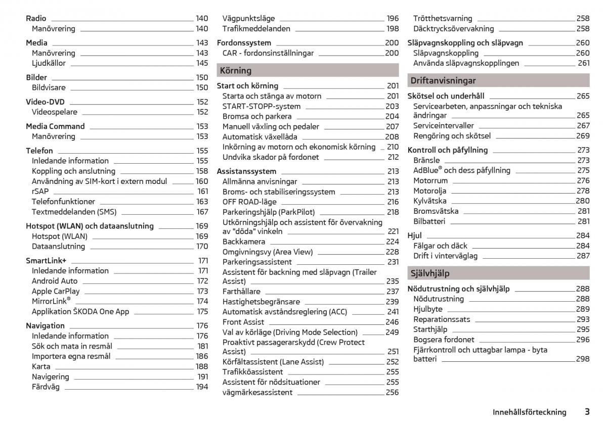 Skoda Kodiaq instruktionsbok / page 5