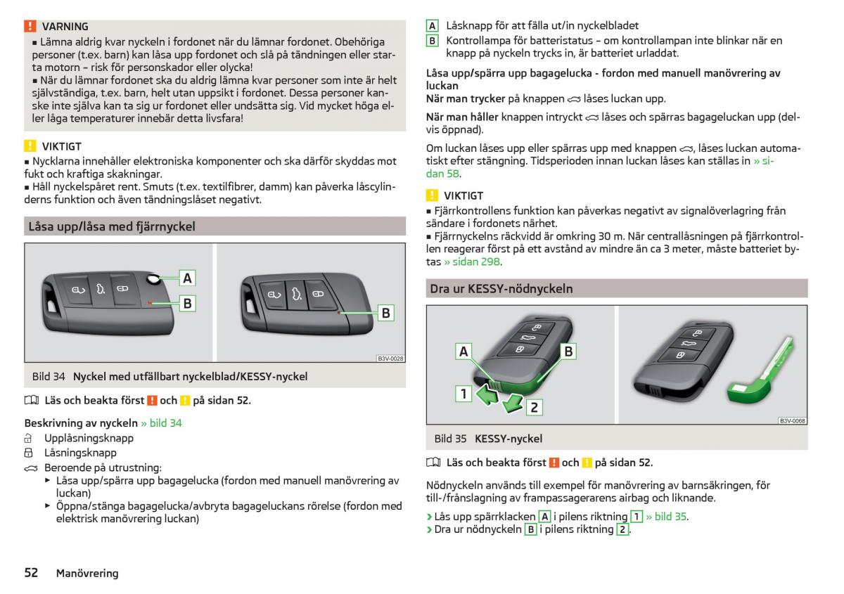 Skoda Kodiaq instruktionsbok / page 54