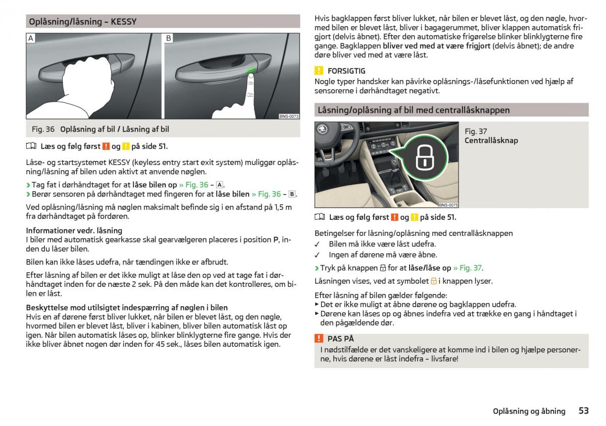 Skoda Kodiaq Bilens instruktionsbog / page 55