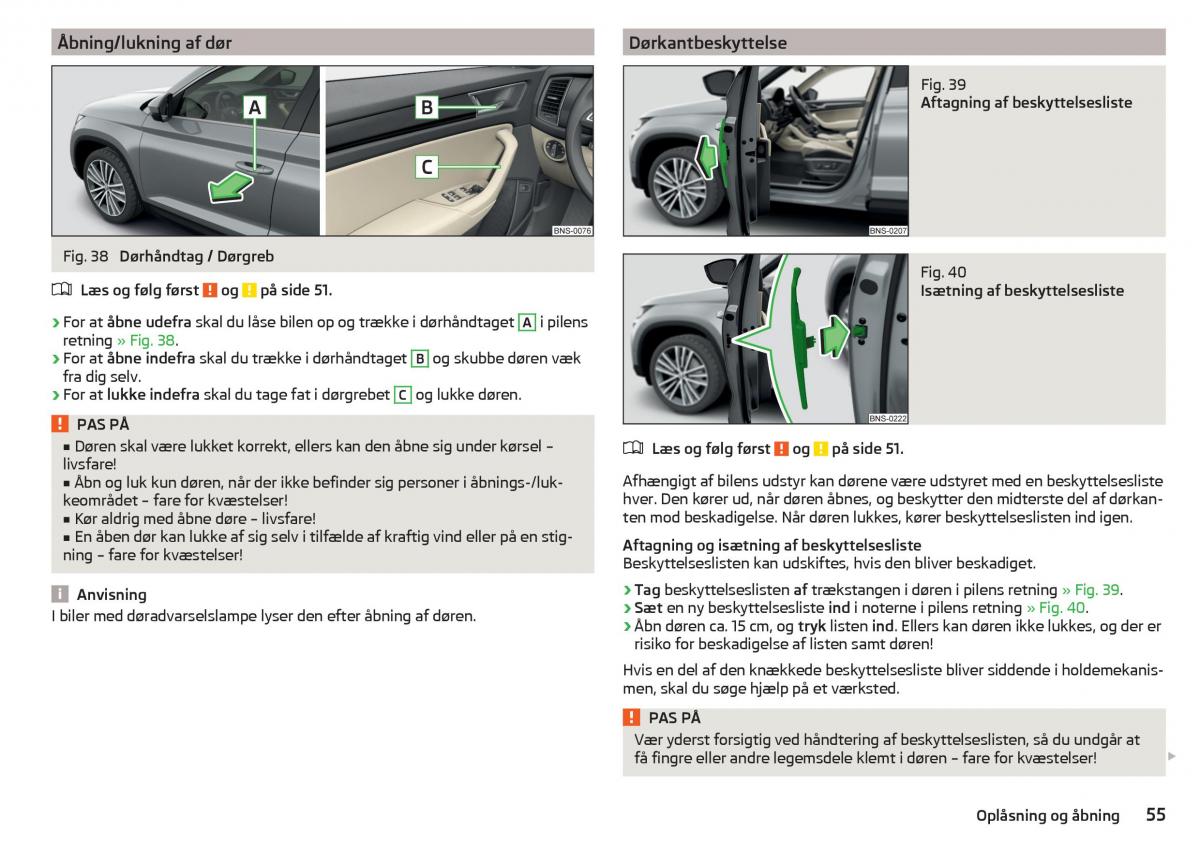 Skoda Kodiaq Bilens instruktionsbog / page 57