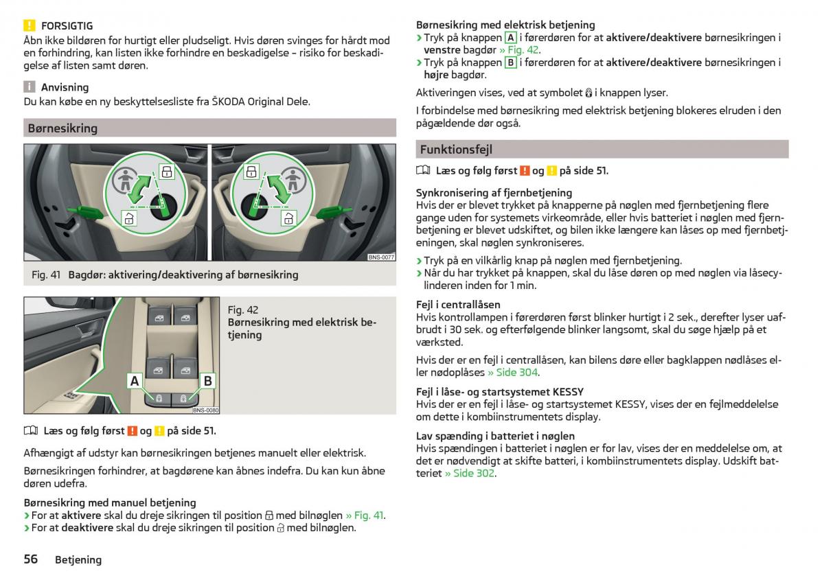 Skoda Kodiaq Bilens instruktionsbog / page 58