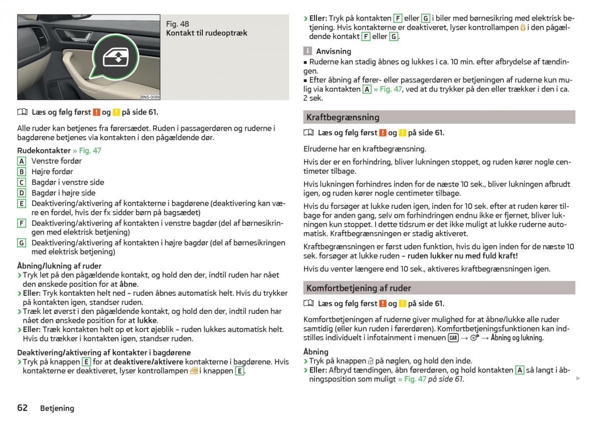 Skoda Kodiaq Bilens instruktionsbog / page 64