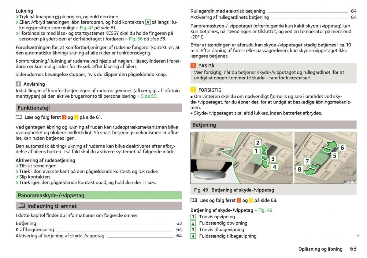 Skoda Kodiaq Bilens instruktionsbog / page 65