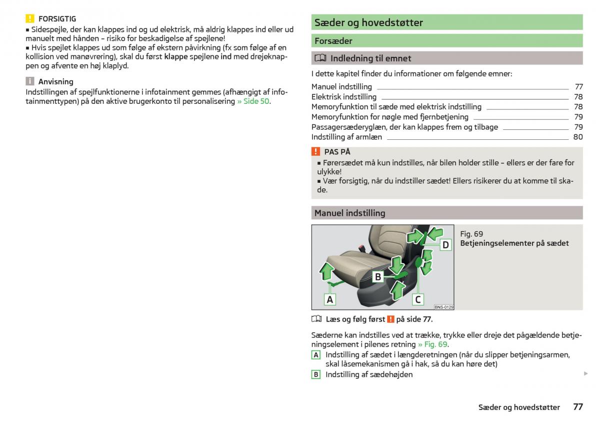 Skoda Kodiaq Bilens instruktionsbog / page 79