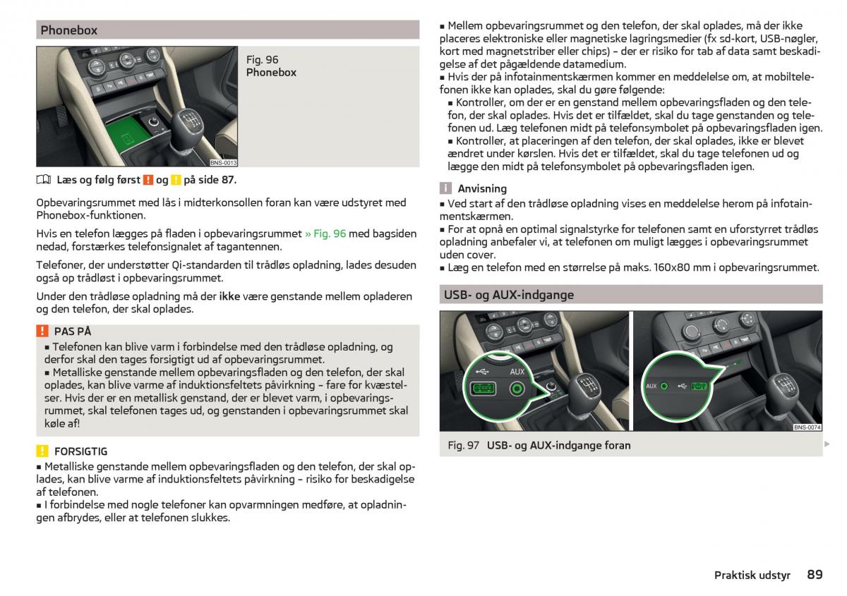 Skoda Kodiaq Bilens instruktionsbog / page 91