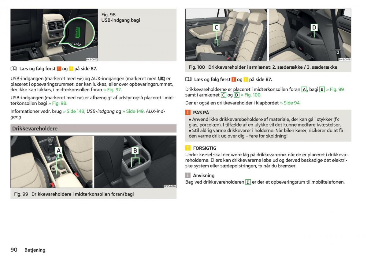 Skoda Kodiaq Bilens instruktionsbog / page 92