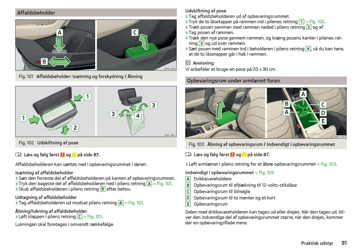 Skoda Kodiaq Bilens instruktionsbog / page 93