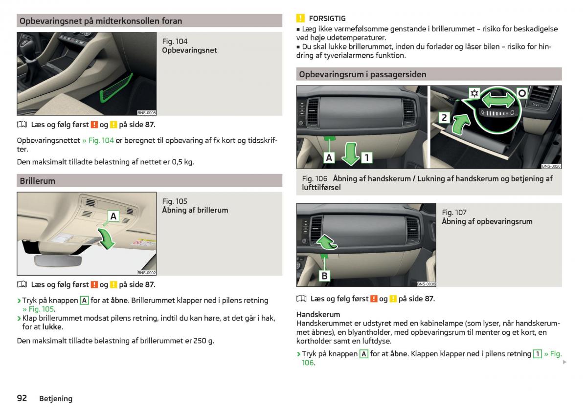 Skoda Kodiaq Bilens instruktionsbog / page 94